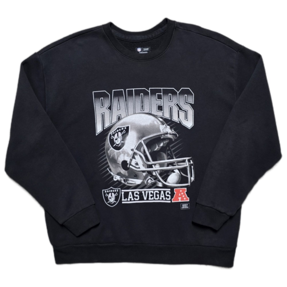 Retro Las Vegas Raiders Graphic Pullover Sweatshirt Mens XL Black AFC NFL Team
